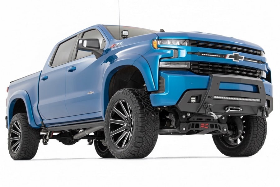 Расширители колёсных арок SF1, цвет GLT Glacier Blue, Chevrolet Silverado 1500 (2019–2026), Rough Country — фото 2