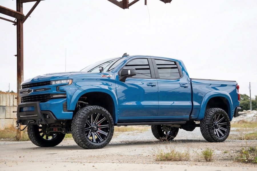 Расширители колёсных арок SF1, цвет GLT Glacier Blue, Chevrolet Silverado 1500 (2019–2026), Rough Country — фото 5