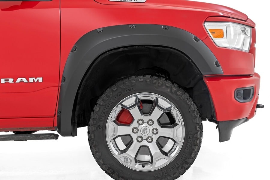 Расширители колёсных арок Pocket, цвет PW7 Bright White, RAM 1500 DT, Rough Country — фото 6