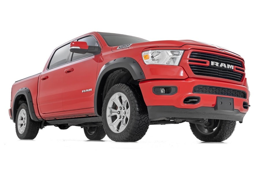 Расширители колёсных арок Pocket, цвет PXR Brilliant Black, RAM 1500 DT, Rough Country — фото 3