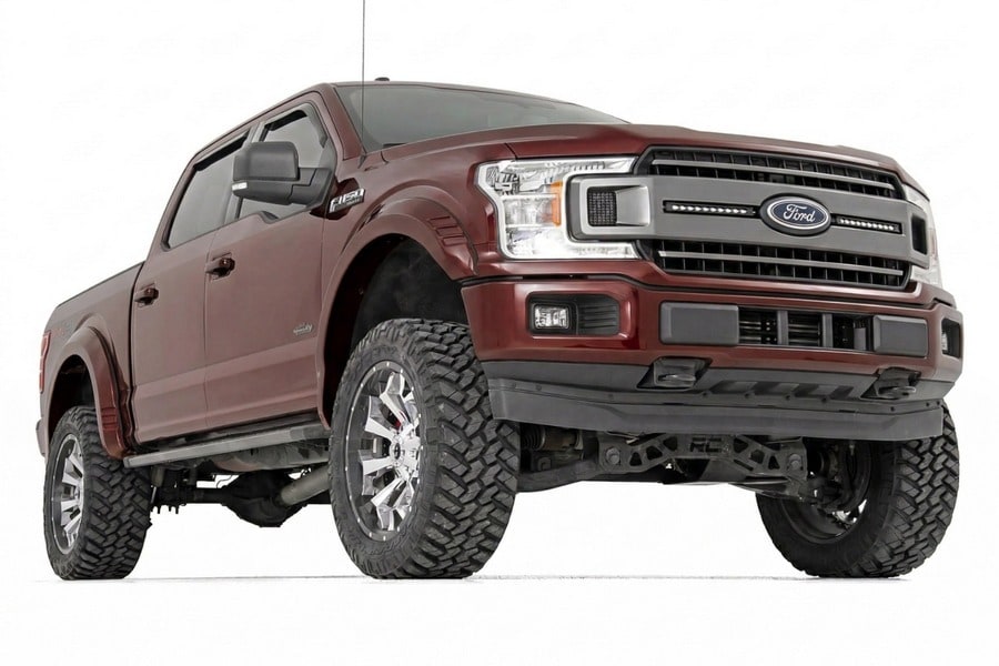 Расширители колёсных арок SF1, цвет E2 Magma Red, Ford F-150 (2018–2020), Rough Country — фото 2