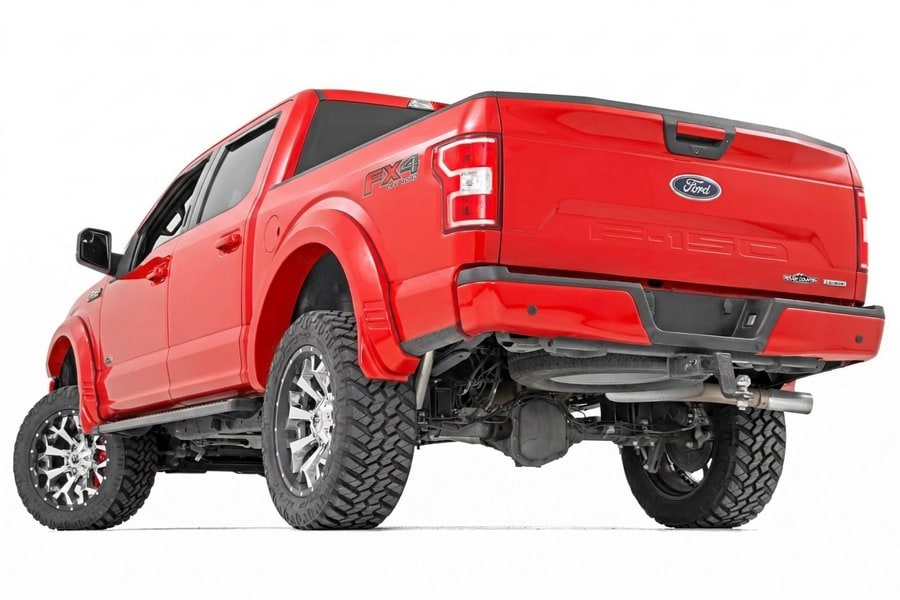 Расширители колёсных арок SF1, цвет PQ Race Red, Ford F-150 (2018–2020), Rough Country — фото 3