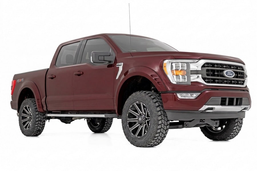 Расширители колёсных арок SF1, цвет E2 Magma Red, Ford F-150 (2021–2026), Rough Country — фото 2