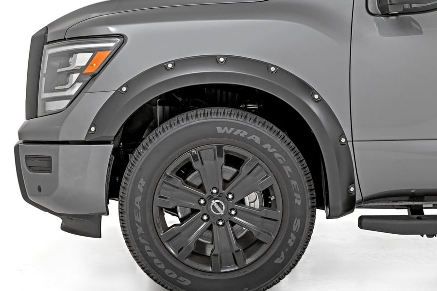 Расширители колёсных арок Pocket, без эмблемы, цвет QAK Glacier White, Nissan TITAN (2017–2024), Rough Country — фото 3