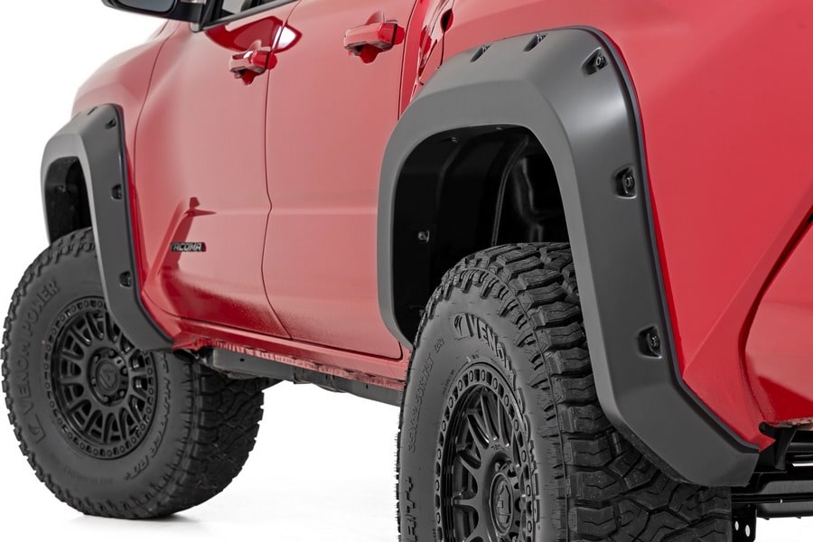 Расширители колёсных арок Pocket, цвет 202 Gloss Black, Toyota Tacoma IV, Rough Country — фото 1
