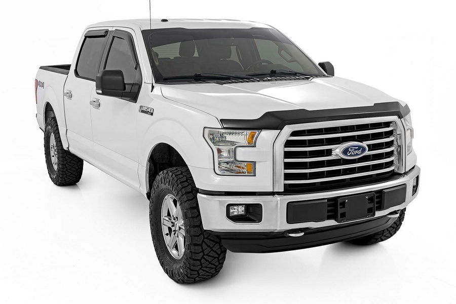 Защитная накладка капота, глянцевый чёрный цвет, Ford F-150 (2015–2020), Rough Country — фото 6