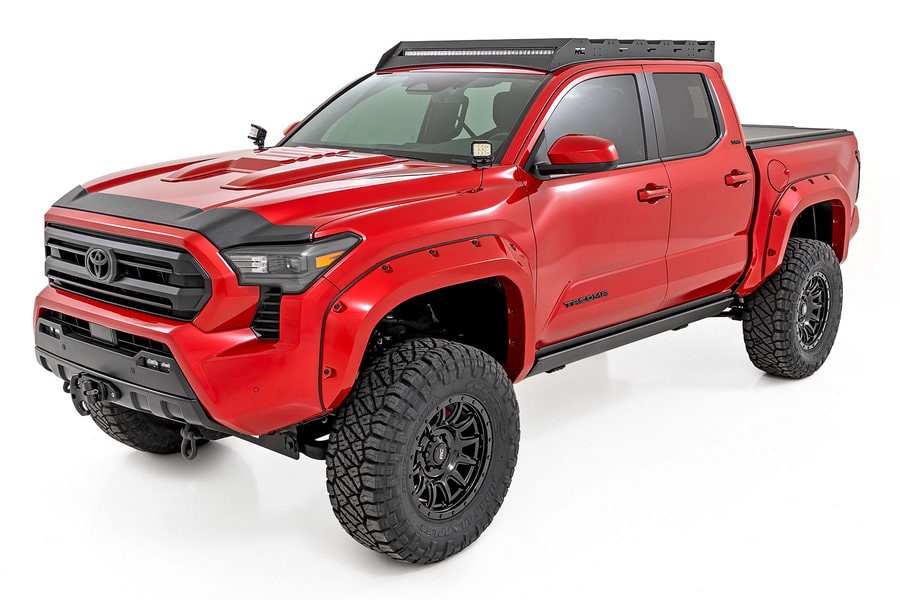 Защитная накладка капота, глянцевый чёрный цвет, Toyota Tacoma IV, Rough Country — фото 4