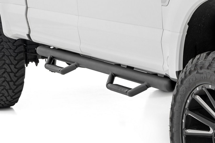 Трубчатые подножки, по длине кабины, кабина Crew Cab, Rough Country — фото 4