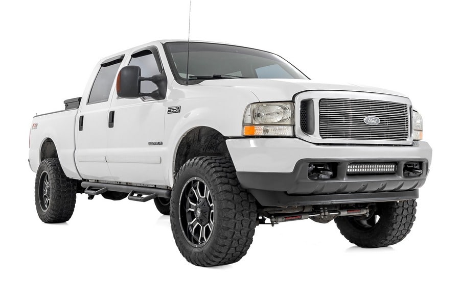 Трубчатые подножки, по длине кабины, кабина Crew Cab, Rough Country — фото 2