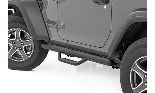Трубчатые подножки, полная длина, 2 двери, Jeep Wrangler JL, Rough Country — фото 1
