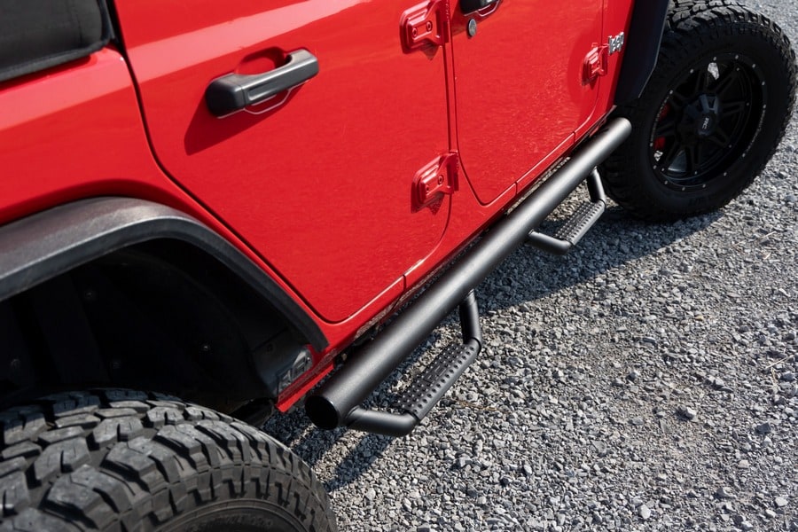 Трубчатые подножки, от арки до арки, 4 двери, Jeep Wrangler JL, Rough Country — фото 7