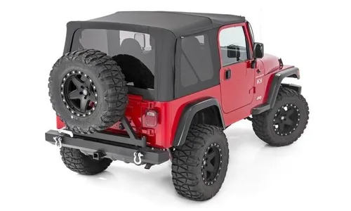 Мягкий верх, взамен штатного, чёрные, для полудверей, Jeep Wrangler YJ, Rough Country — фото 1