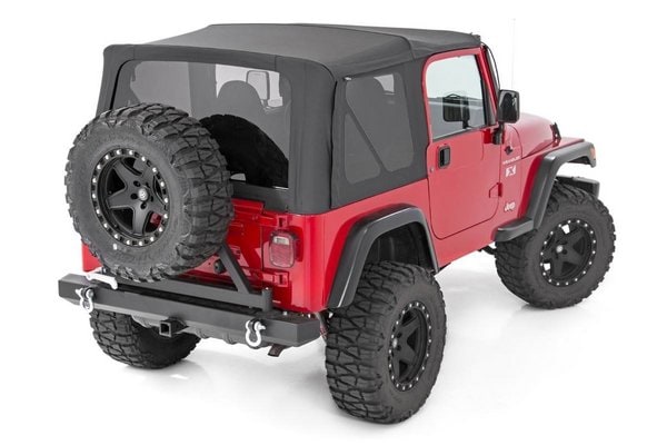 Мягкий верх, взамен штатного, для полноразмерных дверей, чёрный Black Denim, Jeep Wrangler TJ, Rough Country — фото 1