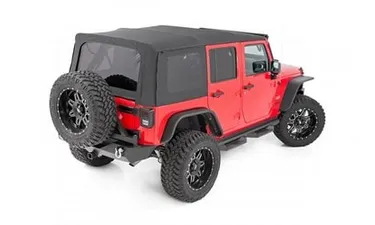 Мягкий верх, взамен штатного, 2 двери, чёрный Black Denim, Jeep Wrangler JK, Rough Country — фото 1