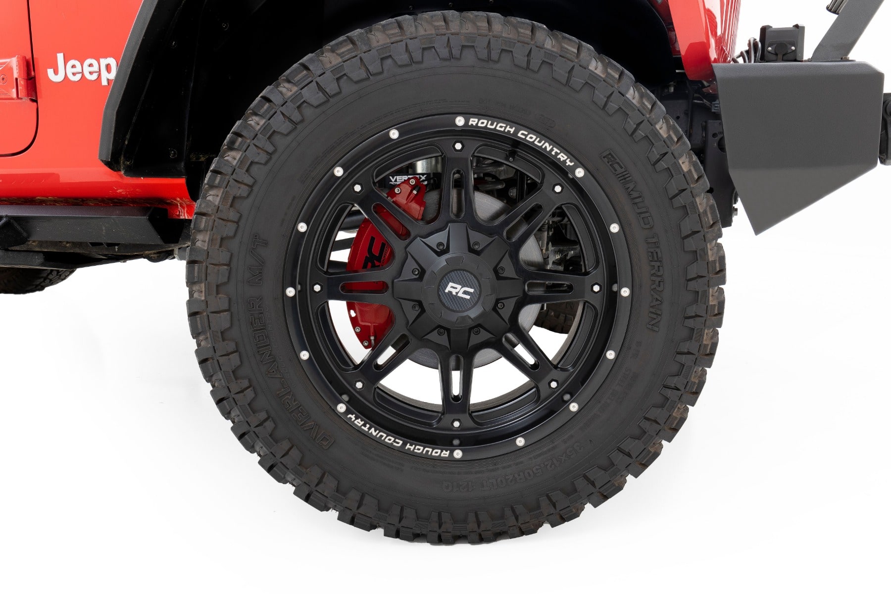 Накладки передних и задних суппортов, красные, для Jeep Wrangler JL / Gladiator JT Sport, тормоза BR6, Rough Country — фото 4