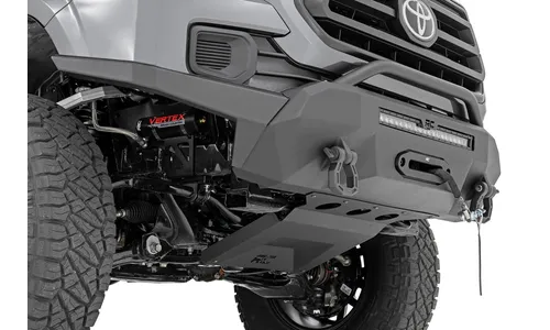 Передний силовой бампер, гибридный, с LED-балкой 20", белые ДХО, для Toyota Tacoma III (2016–2023), Rough Country — фото 5