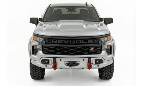 Облицовка переднего силового бампера, Серебристый, для Chevrolet Silverado 1500 (2023–2026), Rough Country — фото 2