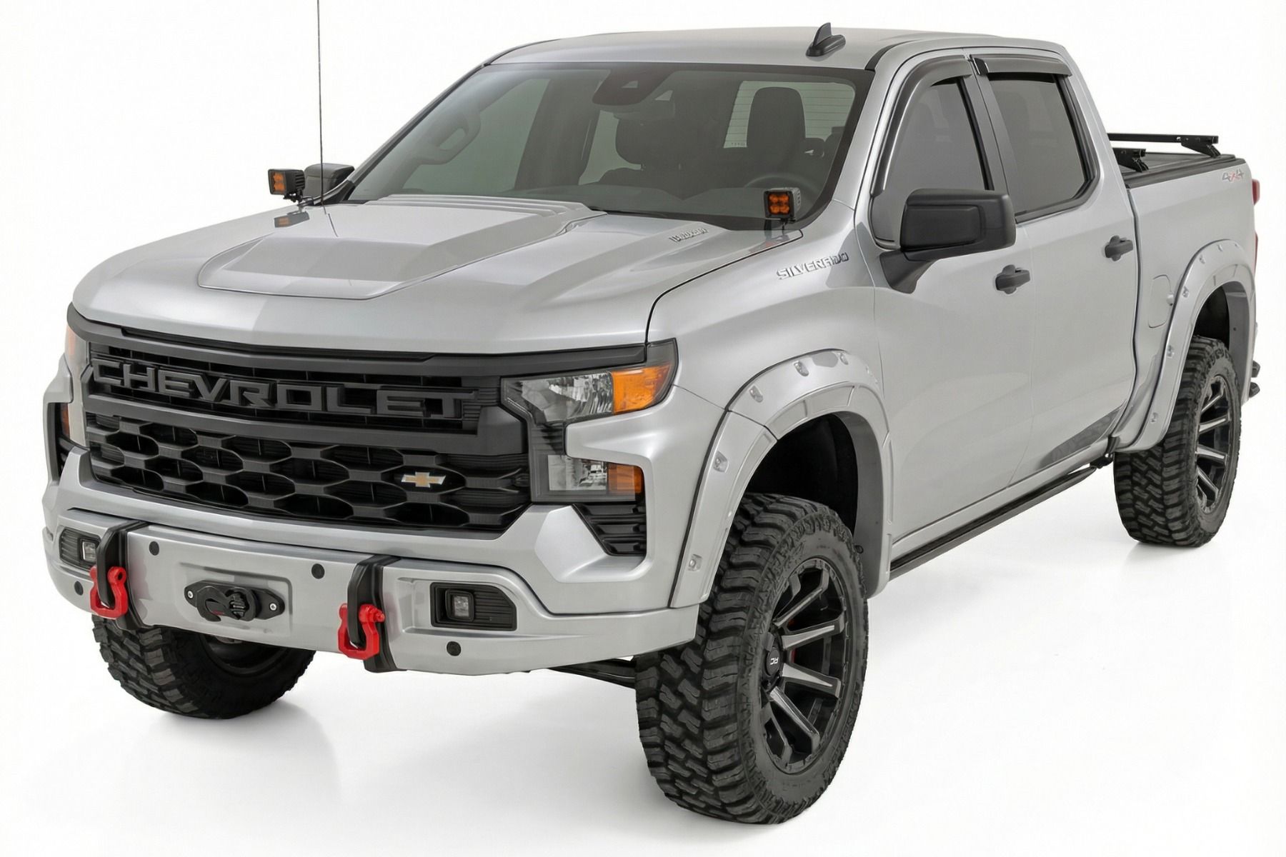 Облицовка переднего силового бампера, Серебристый, для Chevrolet Silverado 1500 (2023–2026), Rough Country — фото 3