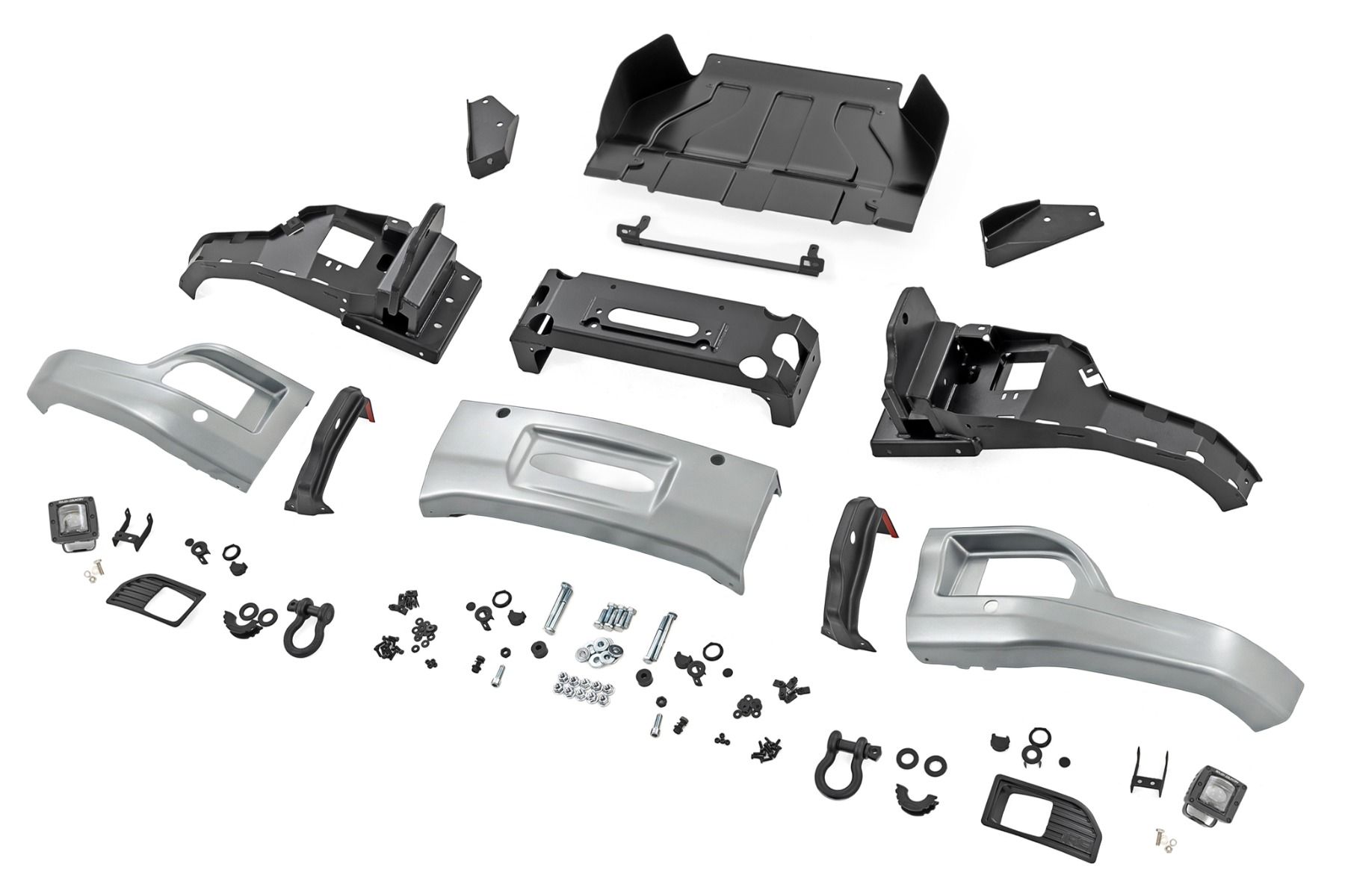 Облицовка переднего силового бампера, Серебристый, для Chevrolet Silverado 1500 (2023–2026), Rough Country — фото 6