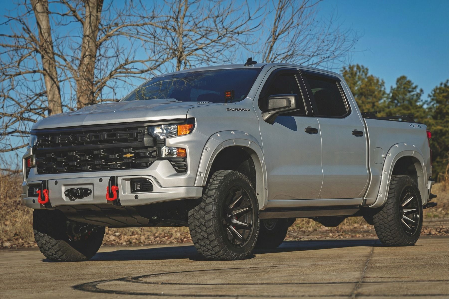 Облицовка переднего силового бампера, Серебристый, для Chevrolet Silverado 1500 (2023–2026), Rough Country — фото 7