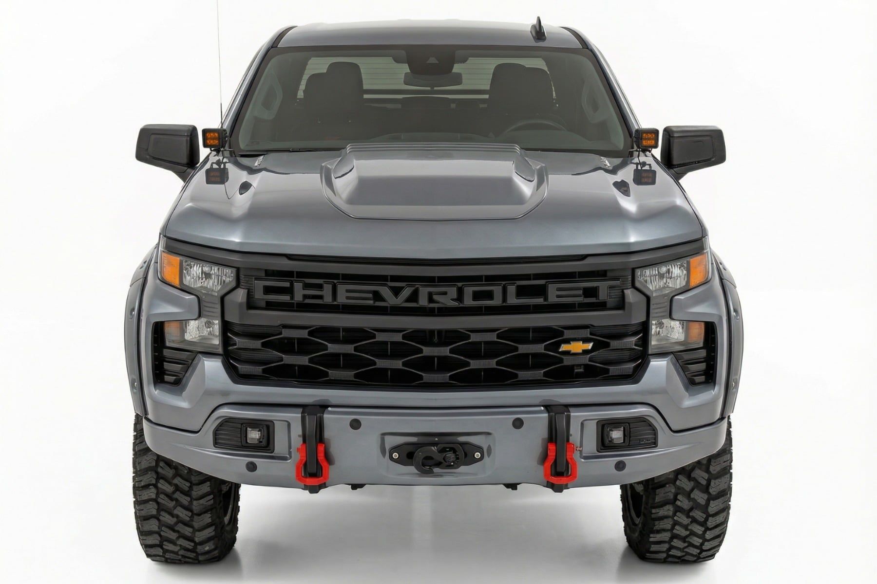 Облицовка переднего силового бампера, серебристый металлик, для Chevrolet Silverado 1500 (2023–2026), Rough Country — фото 2