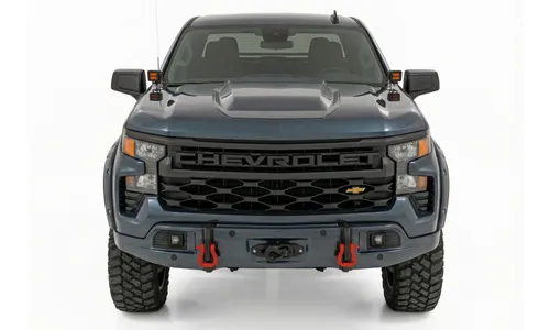Передний силовой бампер, с лебедкой PRO12000S, Темносерый, для Chevrolet Silverado 1500 (2023–2026), Rough Country — фото 2