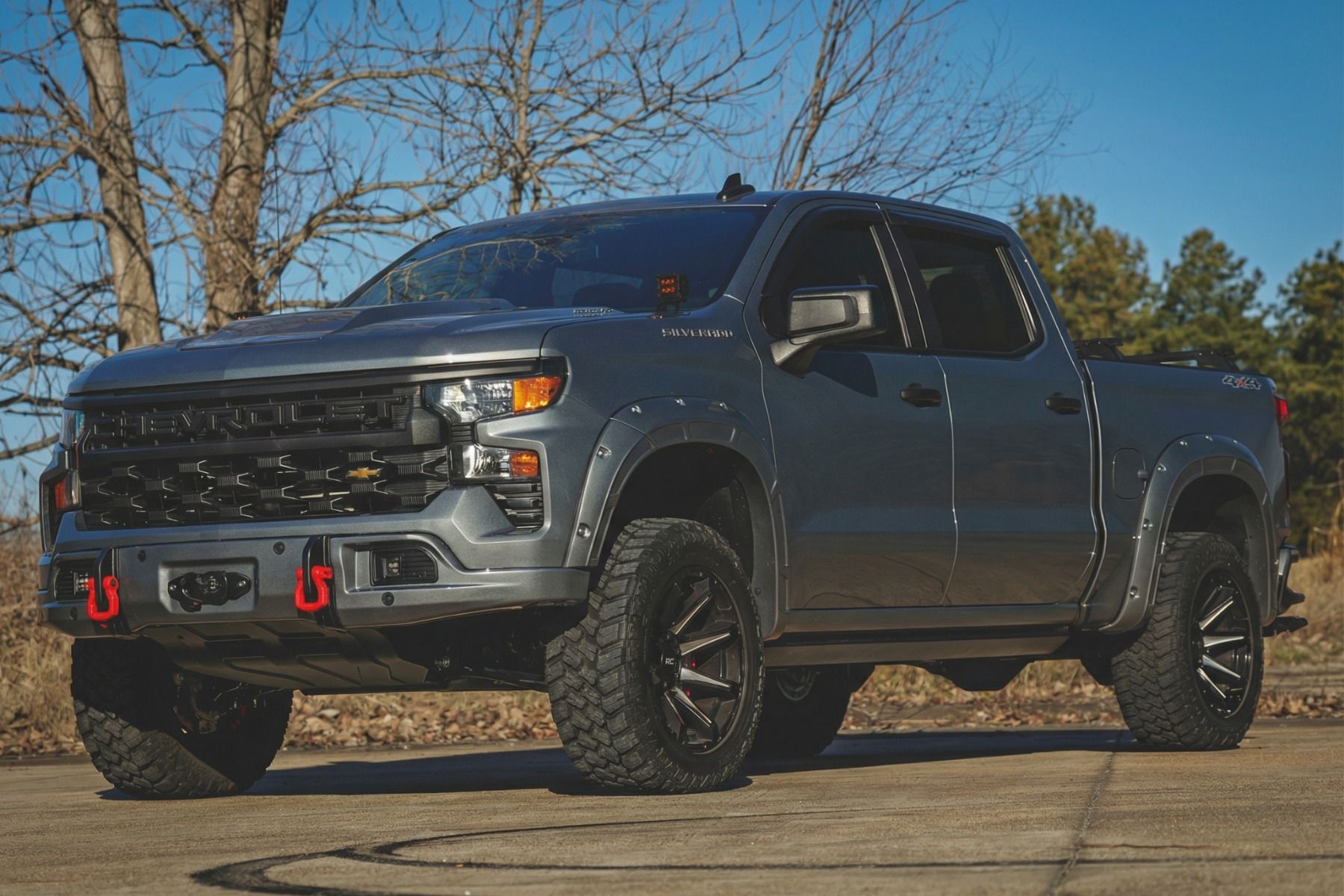 Передний силовой бампер, с лебедкой PRO12000S, Темносерый, для Chevrolet Silverado 1500 (2023–2026), Rough Country — фото 7