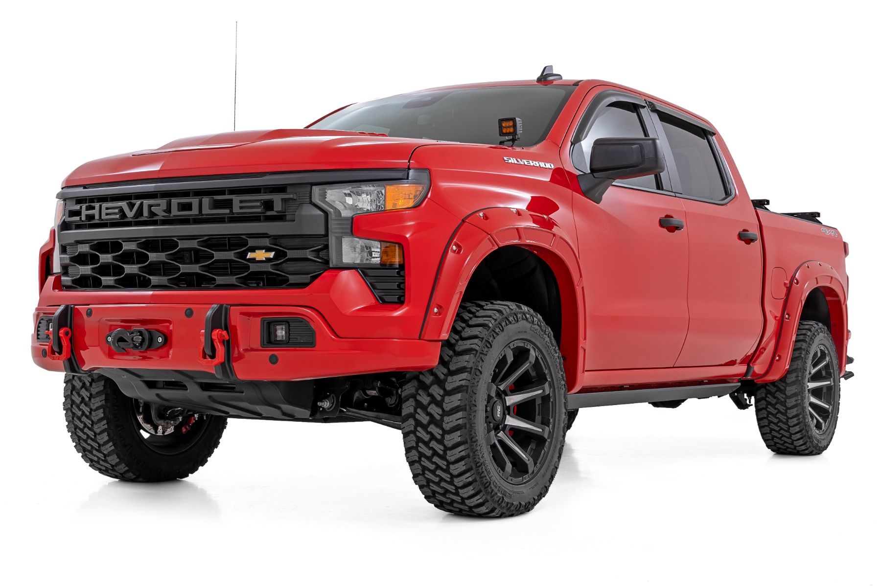 Передний силовой бампер, с лебедкой PRO12000S, Красный, для Chevrolet Silverado 1500 (2023–2026), Rough Country — фото 4