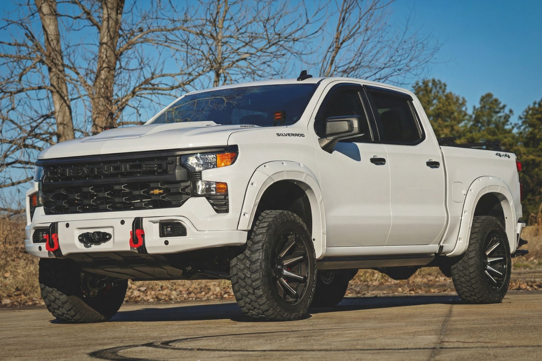 Передний силовой бампер, с лебедкой PRO12000S, Белый, для Chevrolet Silverado 1500 (2023–2026), Rough Country — фото 7