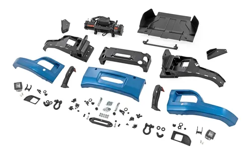 Передний силовой бампер, с лебедкой PRO12000S, Голубой, для Chevrolet Silverado 1500 (2023–2026), Rough Country — фото 6