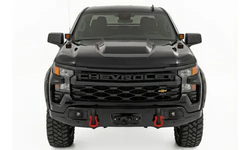 Передний силовой бампер, с лебедкой PRO12000S, Черный, для Chevrolet Silverado 1500 (2023–2026), Rough Country — фото 2