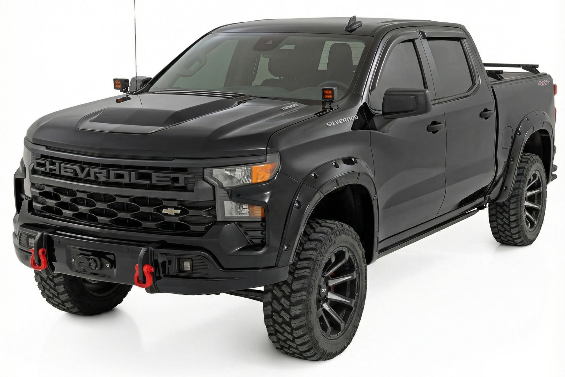 Передний силовой бампер, с лебедкой PRO12000S, Черный, для Chevrolet Silverado 1500 (2023–2026), Rough Country — фото 3