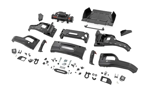 Передний силовой бампер, с лебедкой PRO12000S, Черный, для Chevrolet Silverado 1500 (2023–2026), Rough Country — фото 6