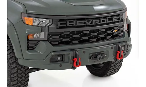 Передний силовой бампер, с лебедкой PRO12000S, Серый, для Chevrolet Silverado 1500 (2023–2026), Rough Country — фото 1