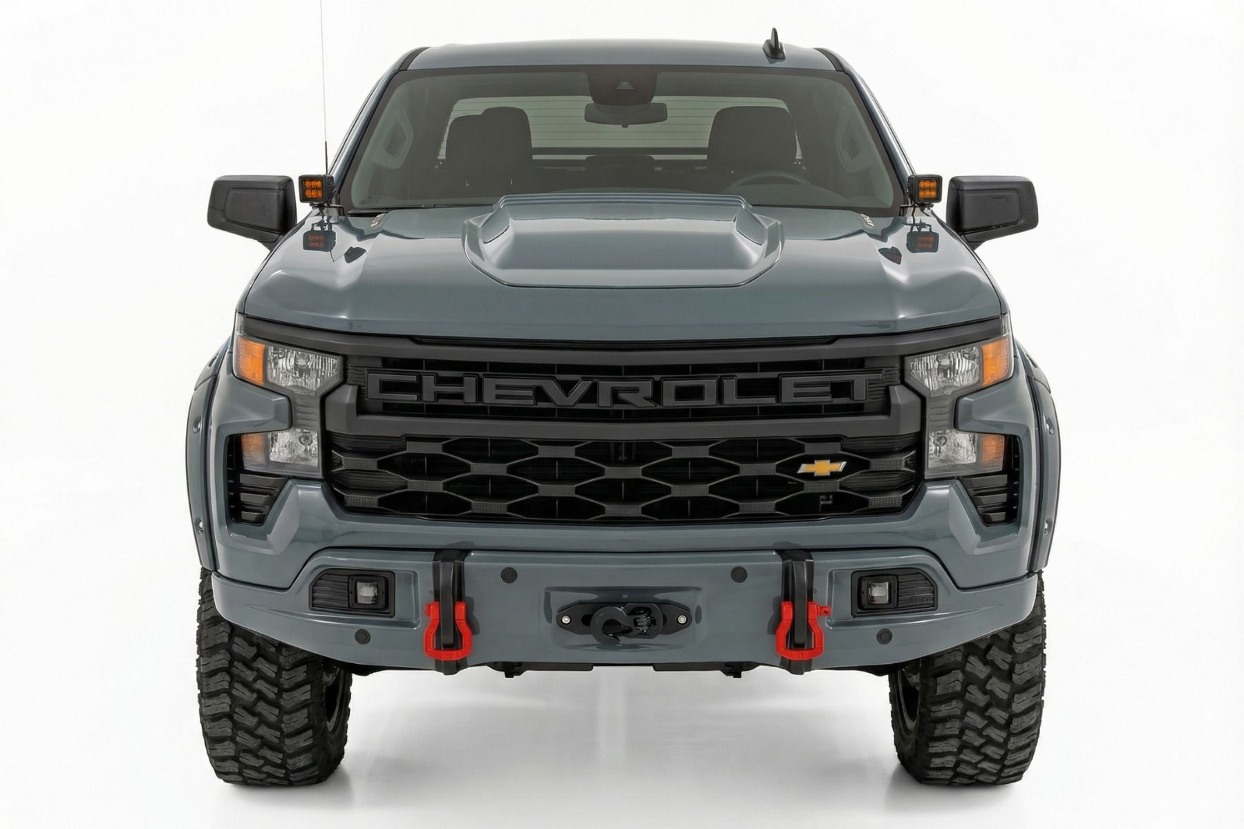 Передний силовой бампер, с лебедкой PRO12000S, Серый, для Chevrolet Silverado 1500 (2023–2026), Rough Country — фото 2