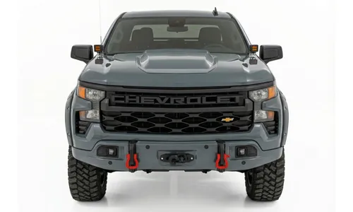 Передний силовой бампер, с лебедкой PRO12000S, Серый, для Chevrolet Silverado 1500 (2023–2026), Rough Country — фото 2