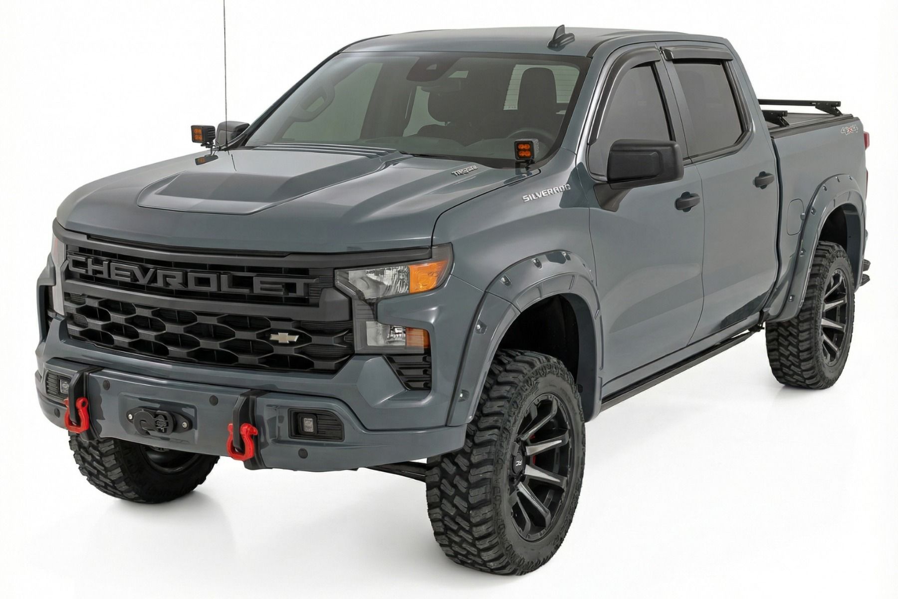 Передний силовой бампер, с лебедкой PRO12000S, Серый, для Chevrolet Silverado 1500 (2023–2026), Rough Country — фото 3