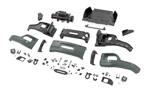 Передний силовой бампер, с лебедкой PRO12000S, Серый, для Chevrolet Silverado 1500 (2023–2026), Rough Country — фото 6