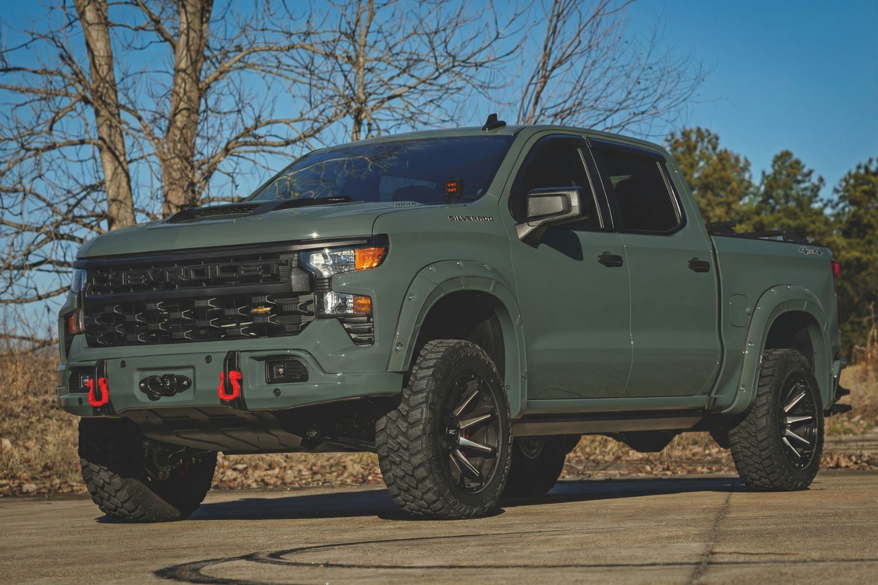 Передний силовой бампер, с лебедкой PRO12000S, Серый, для Chevrolet Silverado 1500 (2023–2026), Rough Country — фото 7