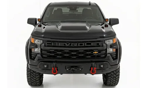 Передний силовой бампер, с лебедкой PRO12000S, Черный металлик, для Chevrolet Silverado 1500 (2023–2026), Rough Country — фото 2