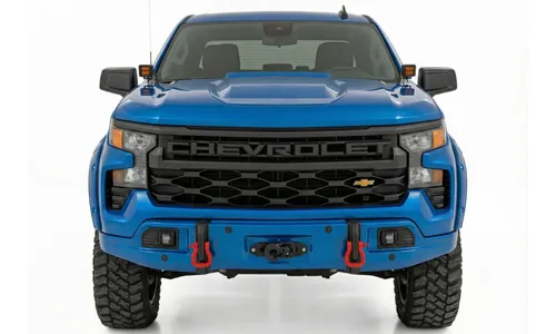 Передний силовой бампер, с лебедкой PRO12000S, Металлик Синий, для Chevrolet Silverado 1500 (2023–2026), Rough Country — фото 2