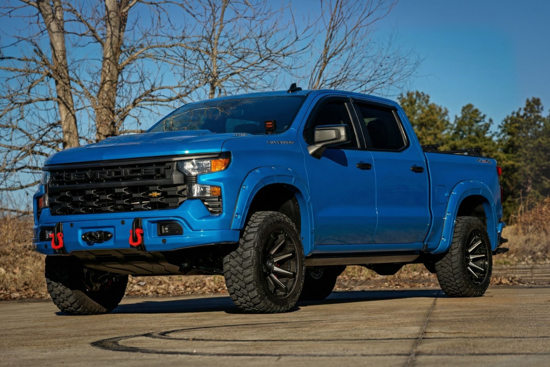Передний силовой бампер, с лебедкой PRO12000S, Металлик Синий, для Chevrolet Silverado 1500 (2023–2026), Rough Country — фото 7