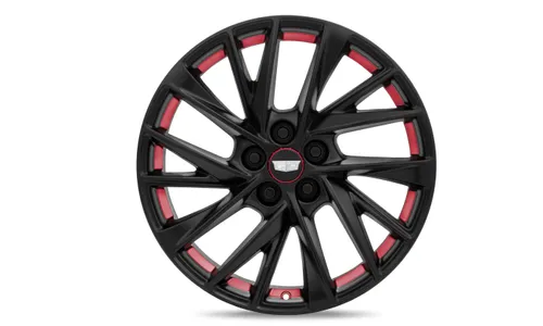 Комплект колёс 20×8,5 для Cadillac CT5 I, красные акценты, чёрный с пониженным блеском, GM — фото 1