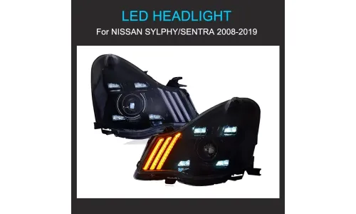 Фары передние LED с ходовыми огнями для Nissan Sylphy/Sentra (2006-2019), комплект, комплект, FT Carlight Carlight — фото 1