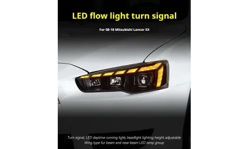 Фары передние LED с ходовыми огнями для Mitsubishi Lancer EX (2008-2018), комплект, комплект, FT Carlight Carlight — фото 3