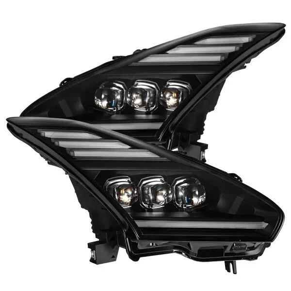 Фары проекторные светодиодные Black Nova для Nissan GT-R R35 2009–2024, AlphaRex — фото 1