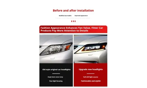 Фары передние LED с ходовыми огнями для Lexus RX270 (2009-2015), комплект, комплект, FT Carlight Carlight — фото 7