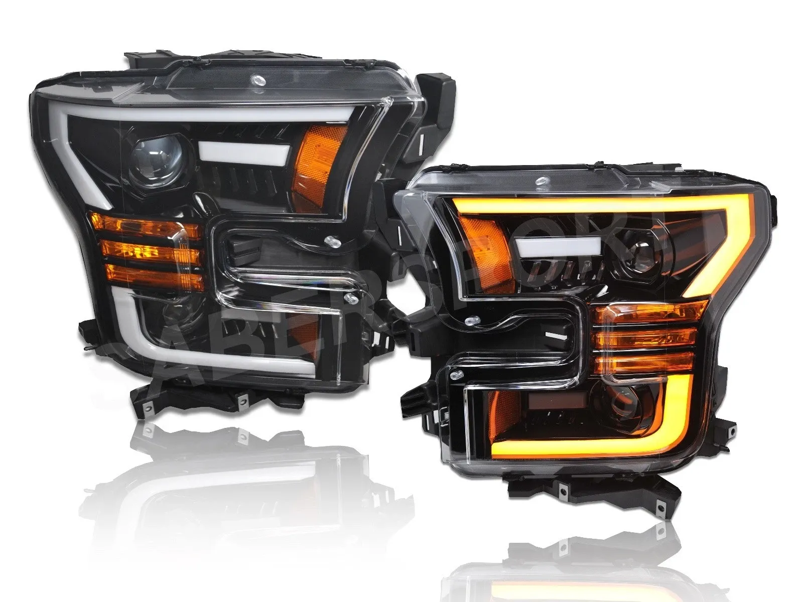 Фары проекторные Base Version Jet Black для Ford F-150 XL/XLT 2015–2017, AlphaRex — фото 4