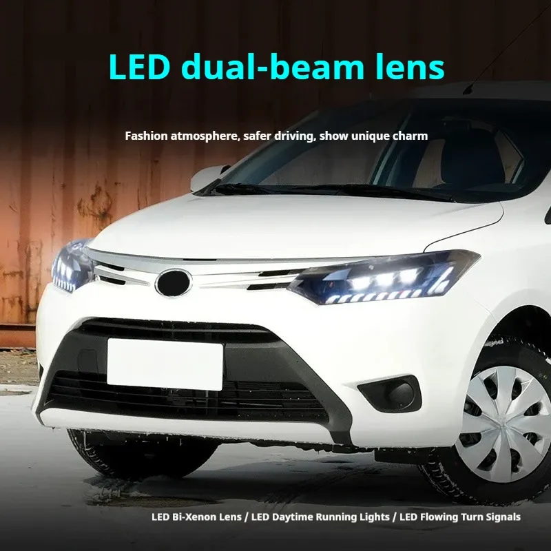 Фары передние LED с ходовыми огнями для Toyota Vios (2014-2016), комплект, комплект, FT Carlight Carlight — фото 4