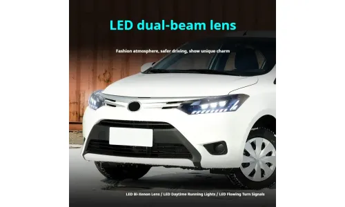 Фары передние LED с ходовыми огнями для Toyota Vios (2014-2016), комплект, комплект, FT Carlight Carlight — фото 4